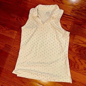 Slazenger golf shirt. White with silver dots. Excellent condition. Size Girls L.